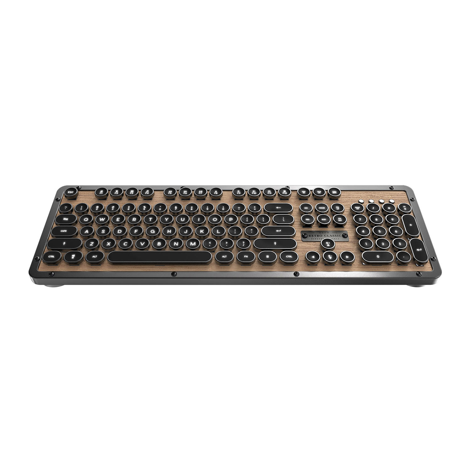 Azio Keyboard MK-RETRO-W-01B-US Bluetooth Retro Classic Mechanical Keyboard Elwood Retail
