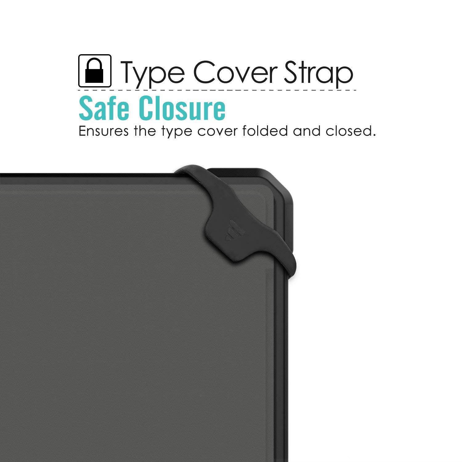 MoKo Microsoft Surface Pro 6 / Pro 5 / Pro 2017 / Pro 4 / Pro LTE Case, All-in-One Protective Rugged Cover Case w/Pen Holder and Hand Strap, Compatible with Type Cover Keyboard - Black