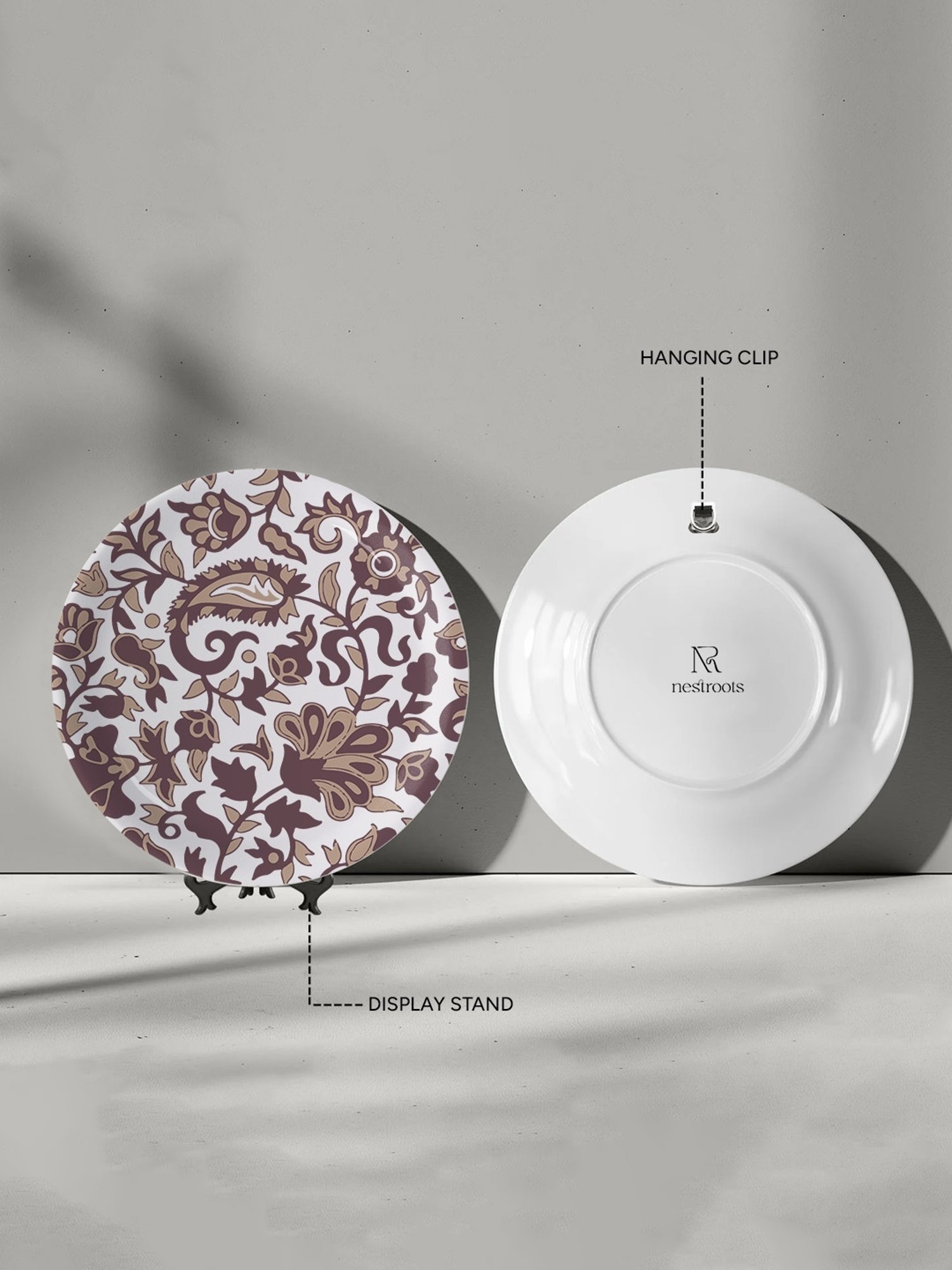 Nestroots Paisley Print Multicolor Porcelain Wall Plate