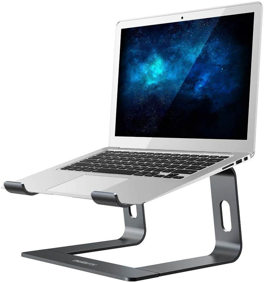 Laptop Stand, Ergonomic Aluminum Laptop Mount Computer Stand, Detachable Laptop Riser Notebook Holder Stand Compatible with Macbook Air Pro, Dell XPS, Lenovo More 10-15.6" Laptops - Space Gray