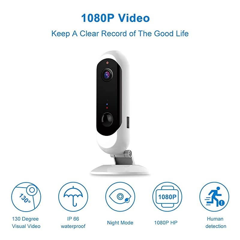 Battery Security Cameras1080p HD Wireless Cam Indoor3200mAhNight VisionMotion Detect2Way AudioInclude 32g CardCloud