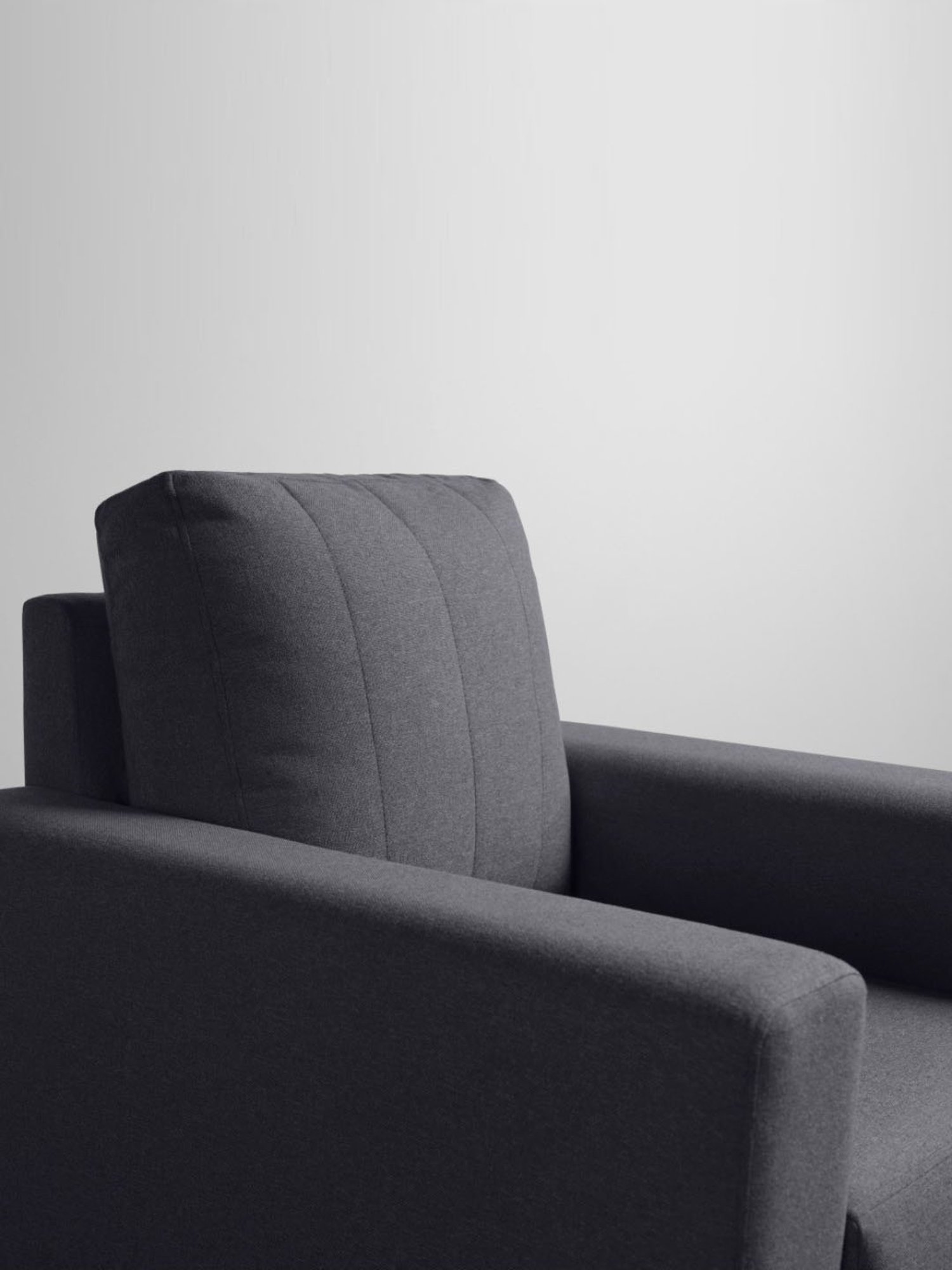 Sleepyhead Bae Stone Grey Fabric 1 Seater Sofa