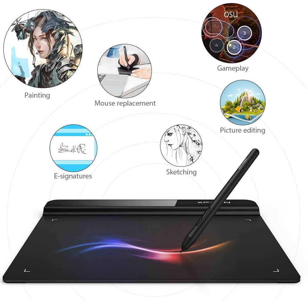 XP-PEN StarG640 6x4 Inch Ultrathin Tablet Drawing Tablet Digital Graphics Tablet with 8192 Levels Battery-Free Stylus Compatible with Chromebook-Rev B (for Drawing and E-Learning/Online Classes)