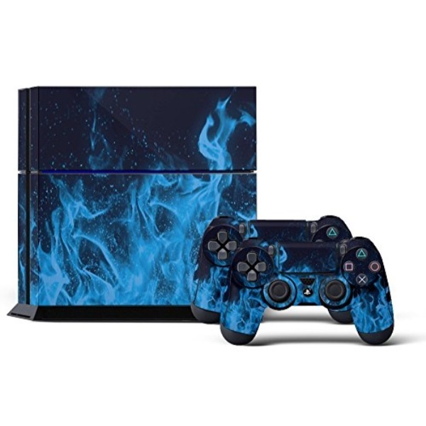 Sony PS4 PlayStation 4 Console Skin plus 2 Controller Skins -  Ice Flame