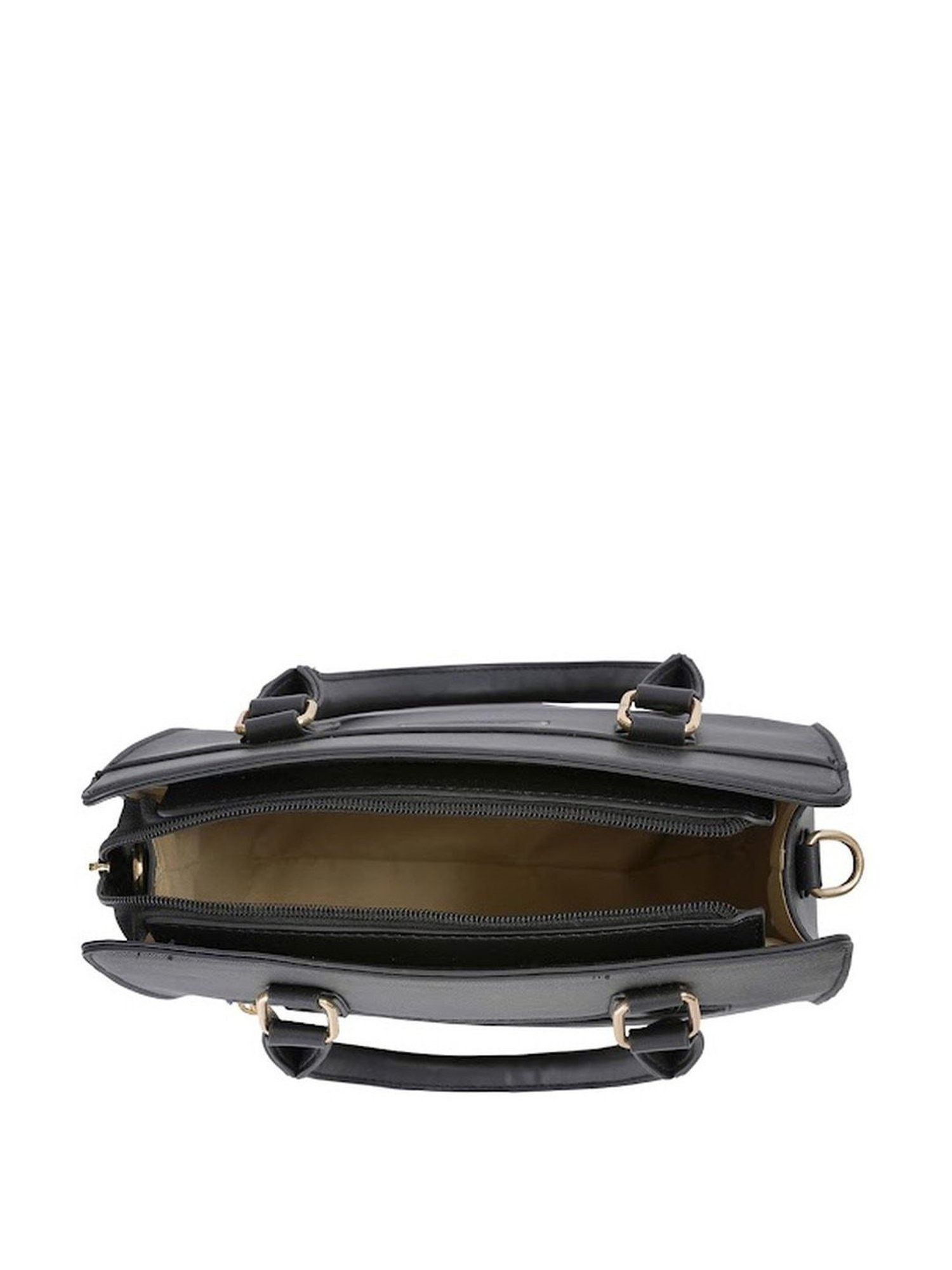 Sugarush Elijaha Black PU Solid Handbag