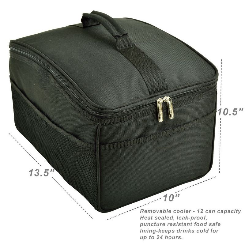 Picnic at Ascot - Ultimate Heavy Duty Trunk Organizer w/Cooler - No Slide Rigid Base - 70 LB Capacity - 30" wide x 14.75" deep X 9" high - Black