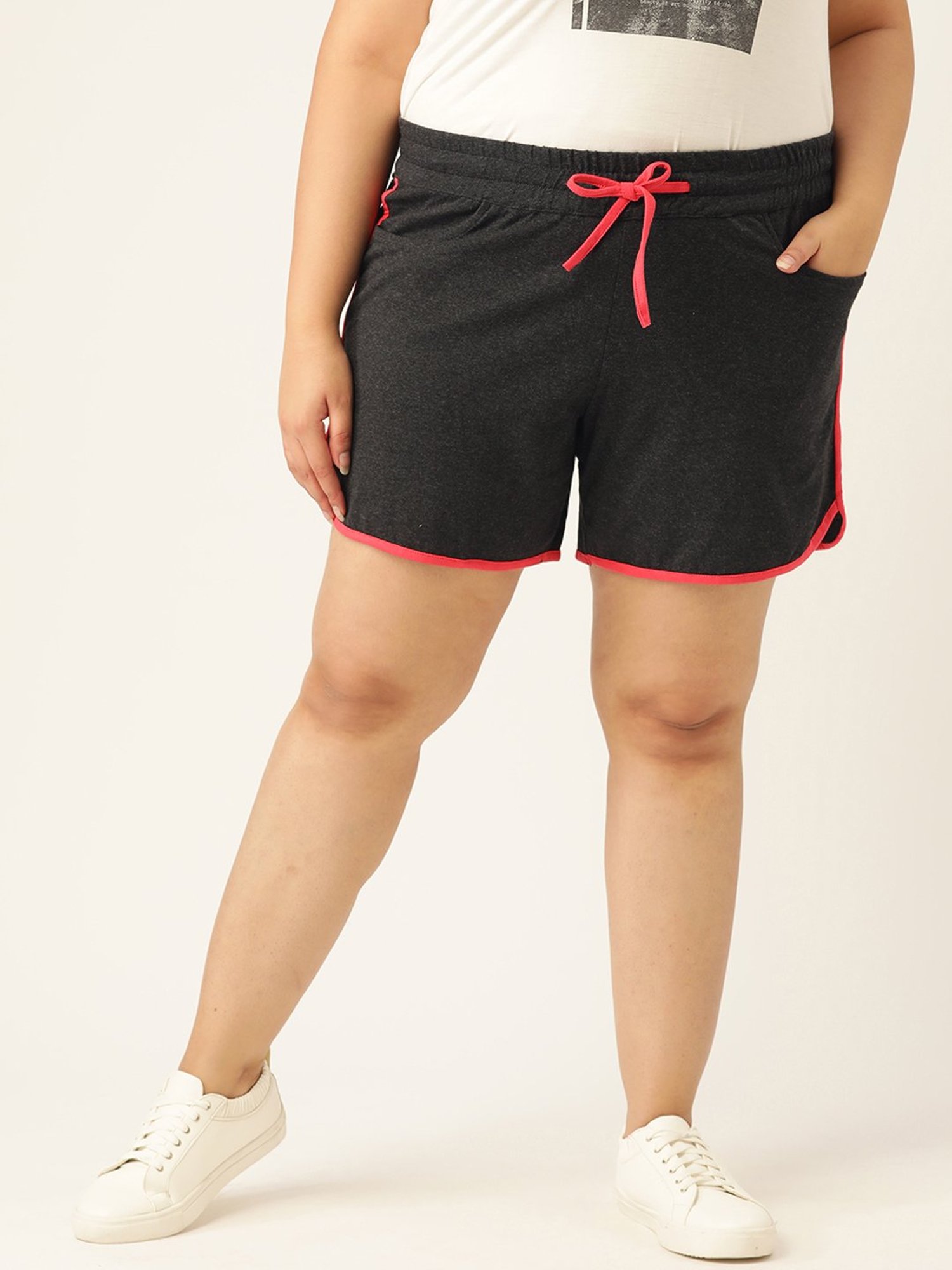 theRebelinme Anthra Grey Cotton Shorts