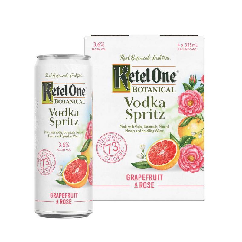 Ketel One Botanical Grapefruit & Rose Vodka Spritz - 4pk/355ml Cans