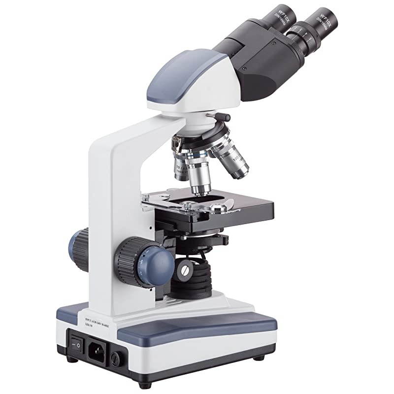 B120C Siedentopf Binocular Compound Microscope 40X2500X Magnification Brightfield LED Illumination Abbe Condenser DoubleLayer Mechanical Stage