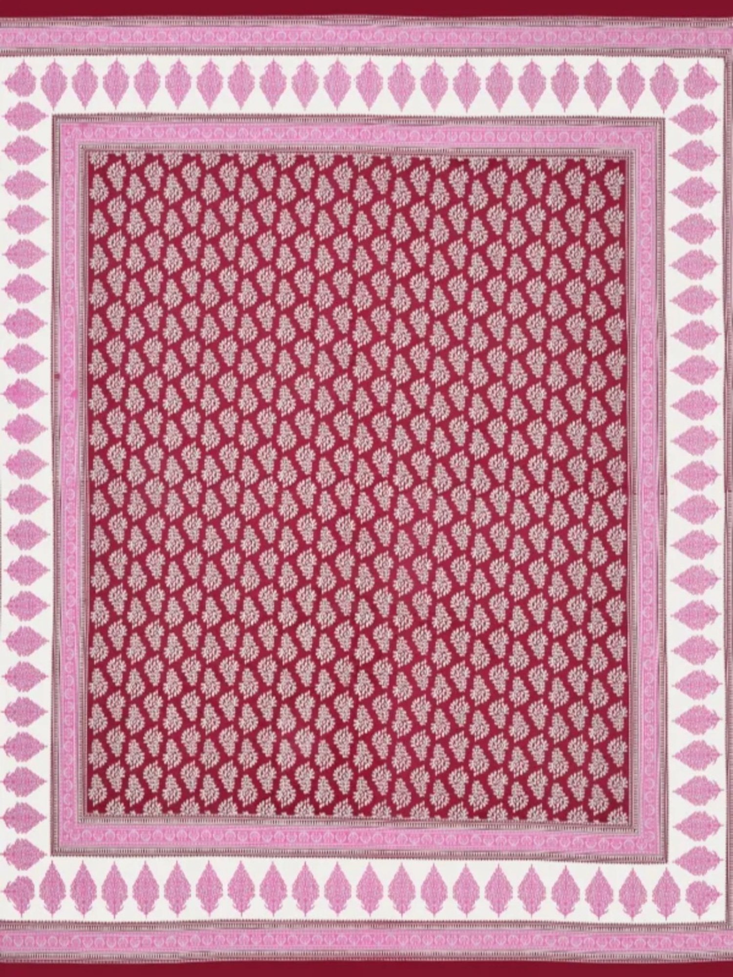 Living Roots Printed Pink 240 TC Cotton Bedsheet with 2 Pillow Covers