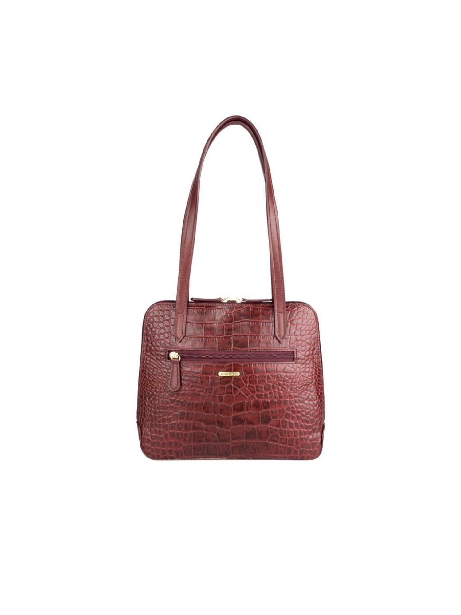 Hidesign Red Textured Medium Handbag