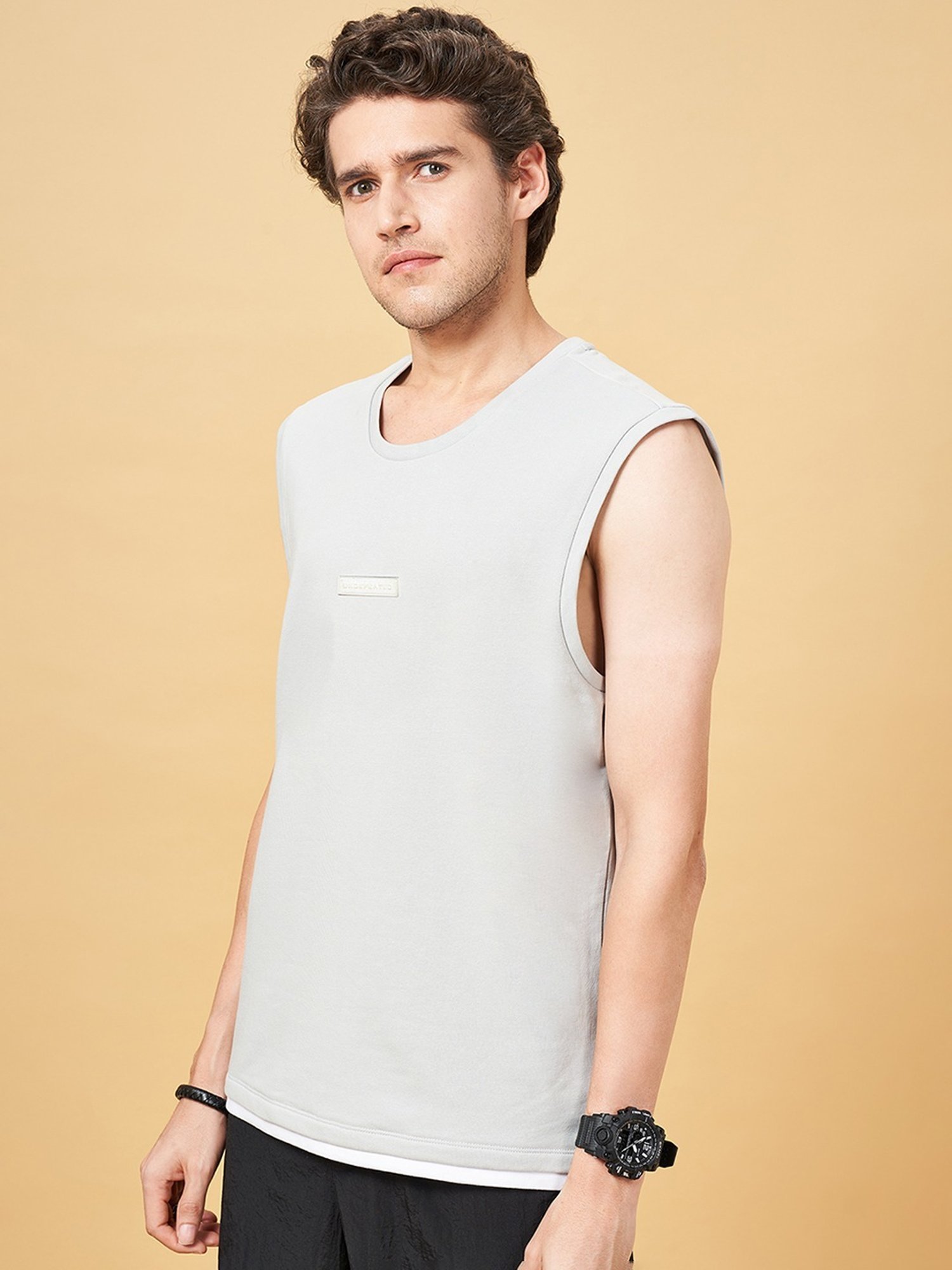 Street 808 By Pantaloons Gray Violet Regular Fit Vest