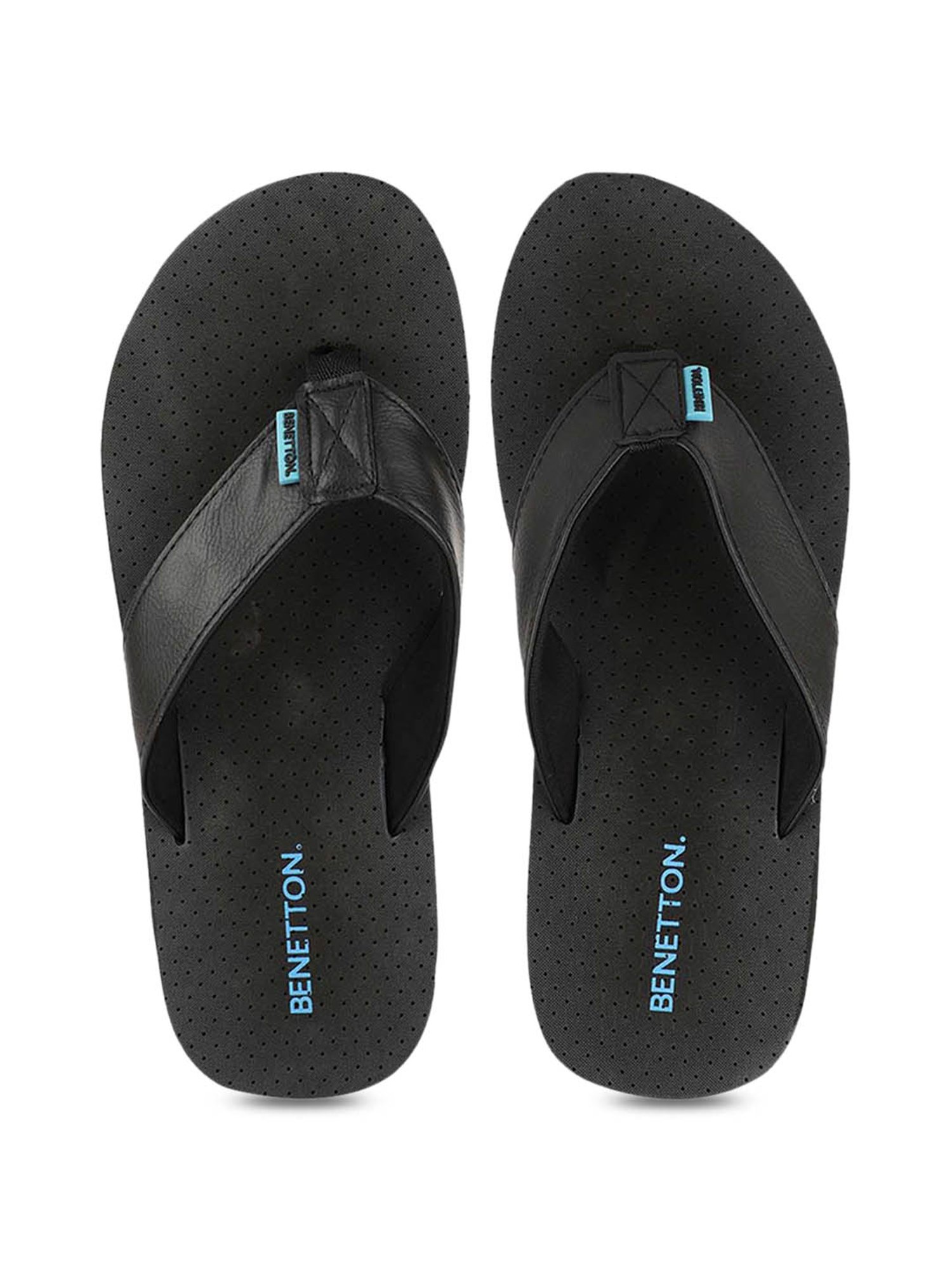 United Colors of Benetton Men's Black Flip Flops