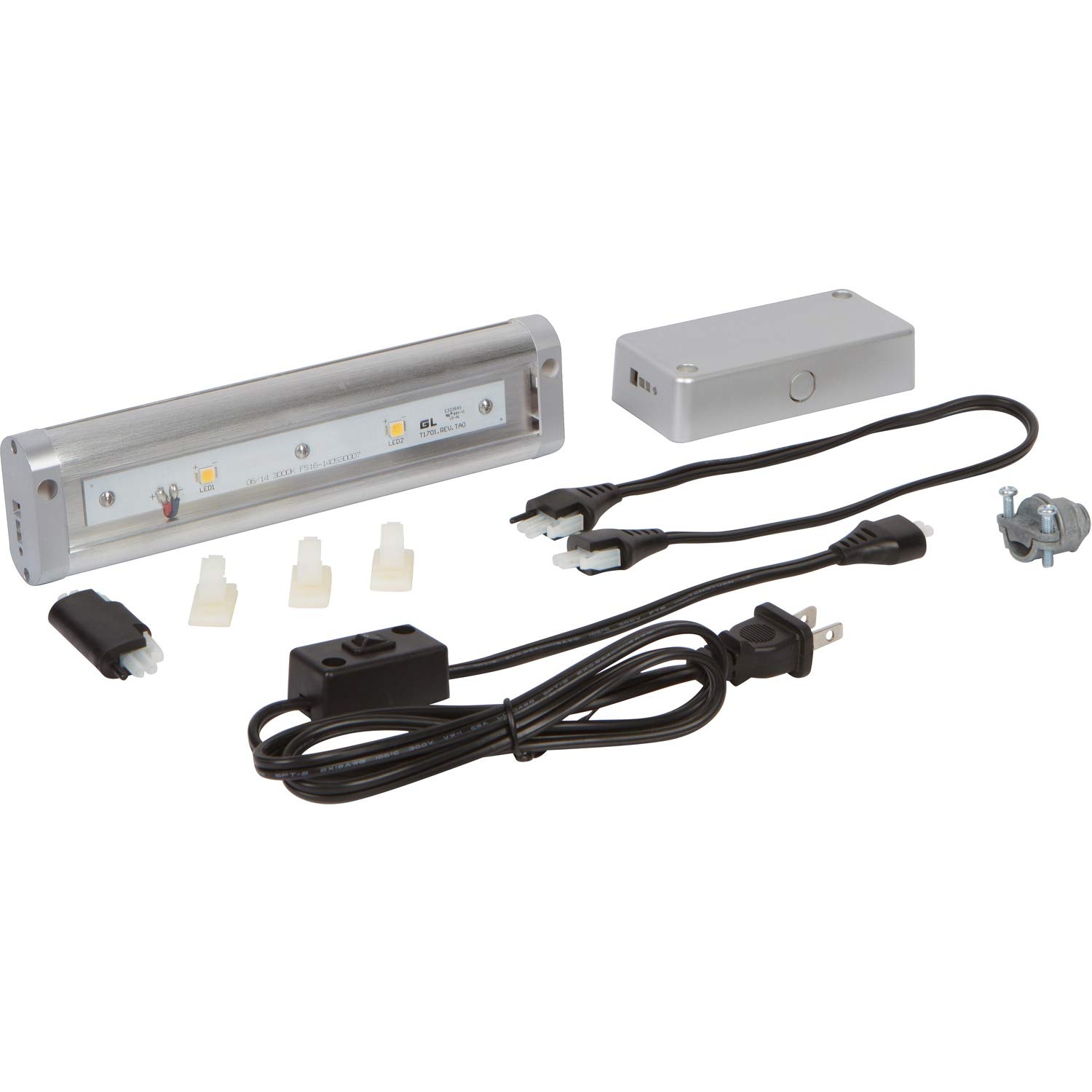 Morris Products LED Dimmable Under Cabinet Light &ndash; 12  Dual Hardwire, Plug-in &ndash; Brushed Aluminum &ndash; 3 LED, 5 Watts, 240 Lumens &ndash; Energy Efficient &ndash; for Lighting Work Surfaces, Kitchen Counter Tops