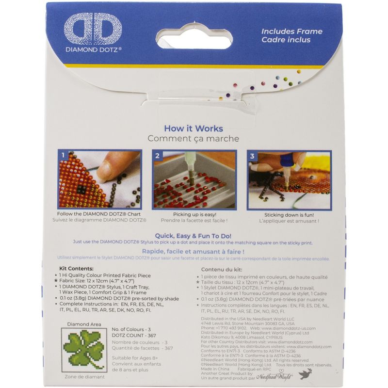 Diamond Dotz Diamond Embroidery Facet Art Kit 3"X3"-Lucky Leaves W/Frame