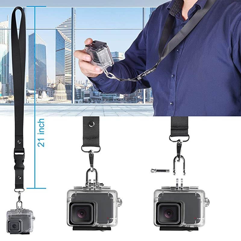 Accessories Kit for GoPro Hero 7 WhiteSilver Waterproof Housing+Tempered Glass Screen Protector+Carrying Case+Sleeve Case+Carabiner+AntiFog Inserts for Go Pro Hero 7WhiteSilver