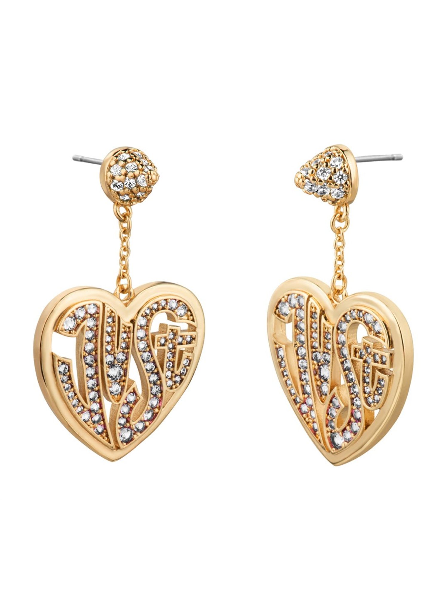 Just Cavalli Golden Amore Rosa Dangler Earrings