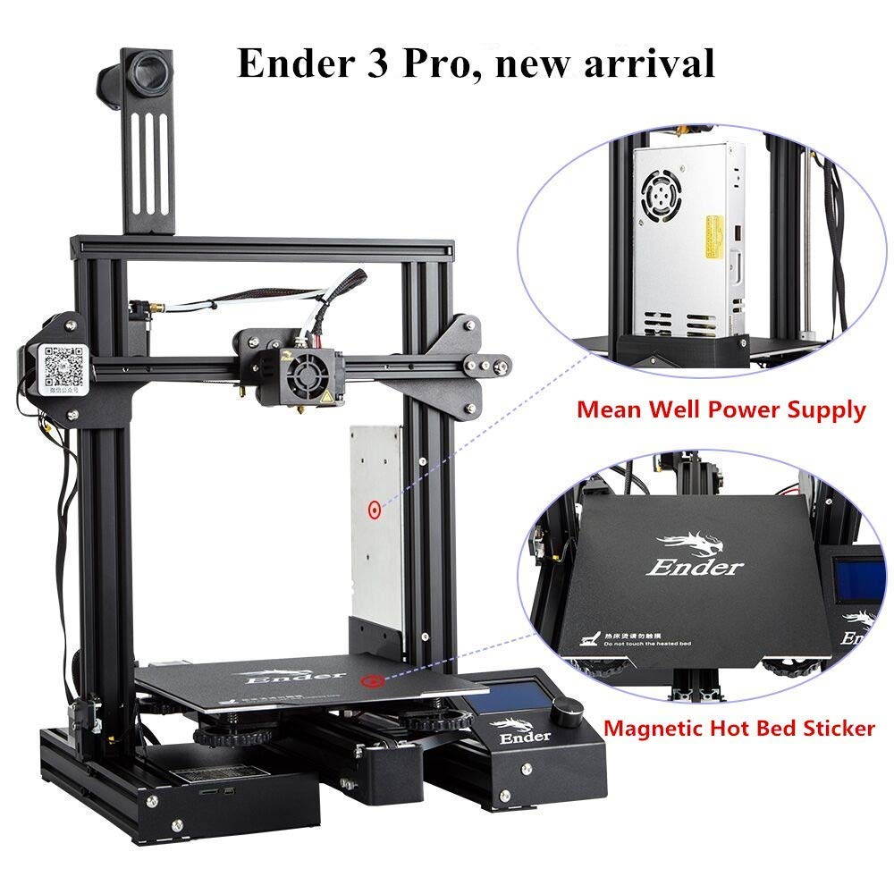 Comgrow Creality Ender 3 Pro 3D Printer with Removable Build Surface Plate and UL Certified Power Supply 220x220x250mm