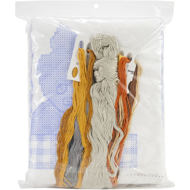 Janlynn Stamped Quilt Cross Stitch Kit 34"X43"-Woodland Love - Stitched In Floss