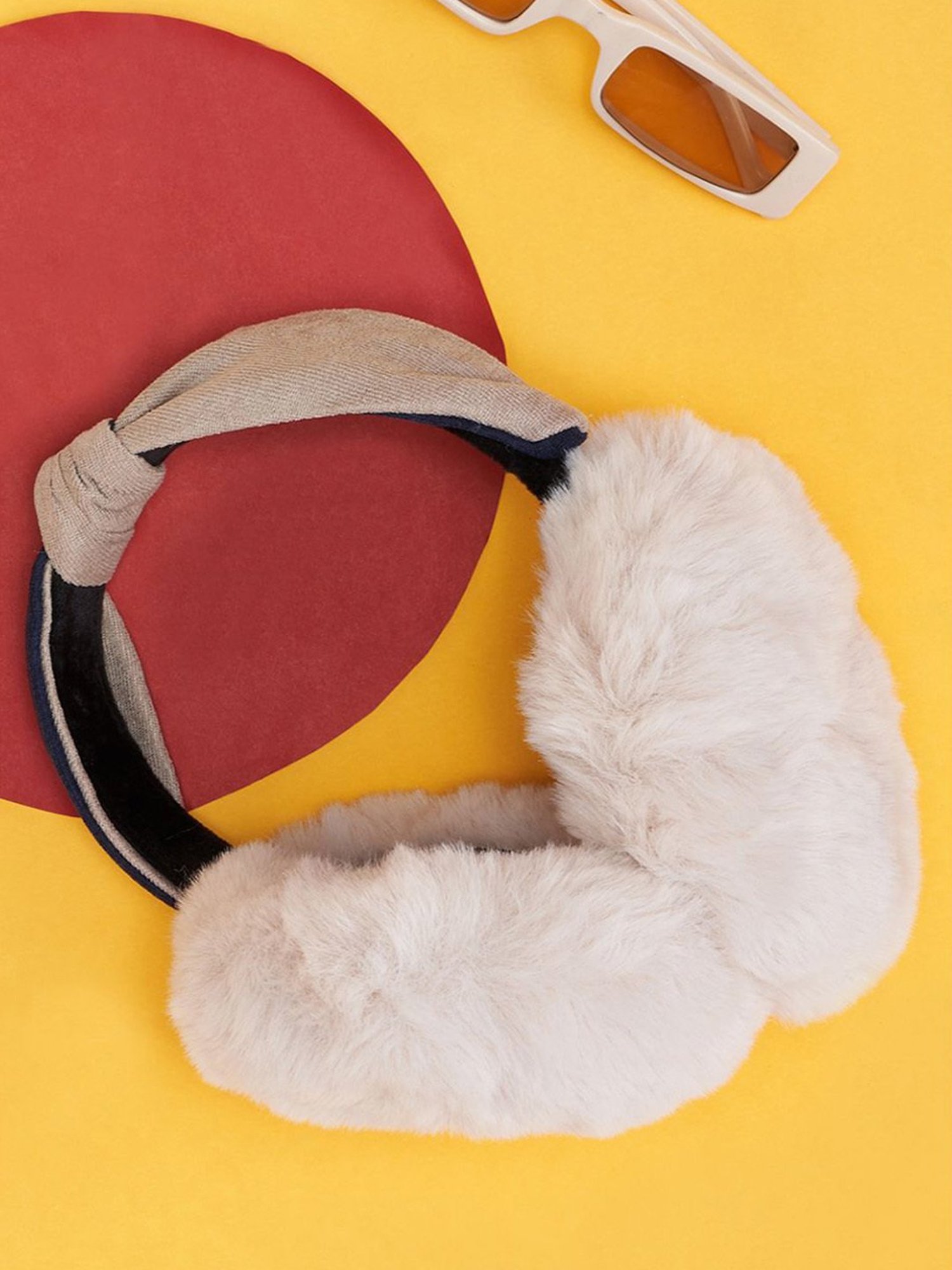 Forever Glam by Pantaloons Beige Solid Earmuffs