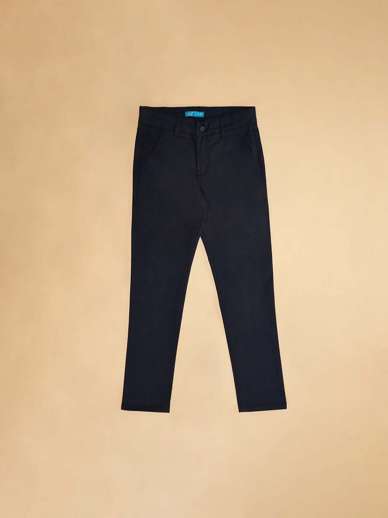YU by Pantaloons Boys Navy Regular Fit Pants