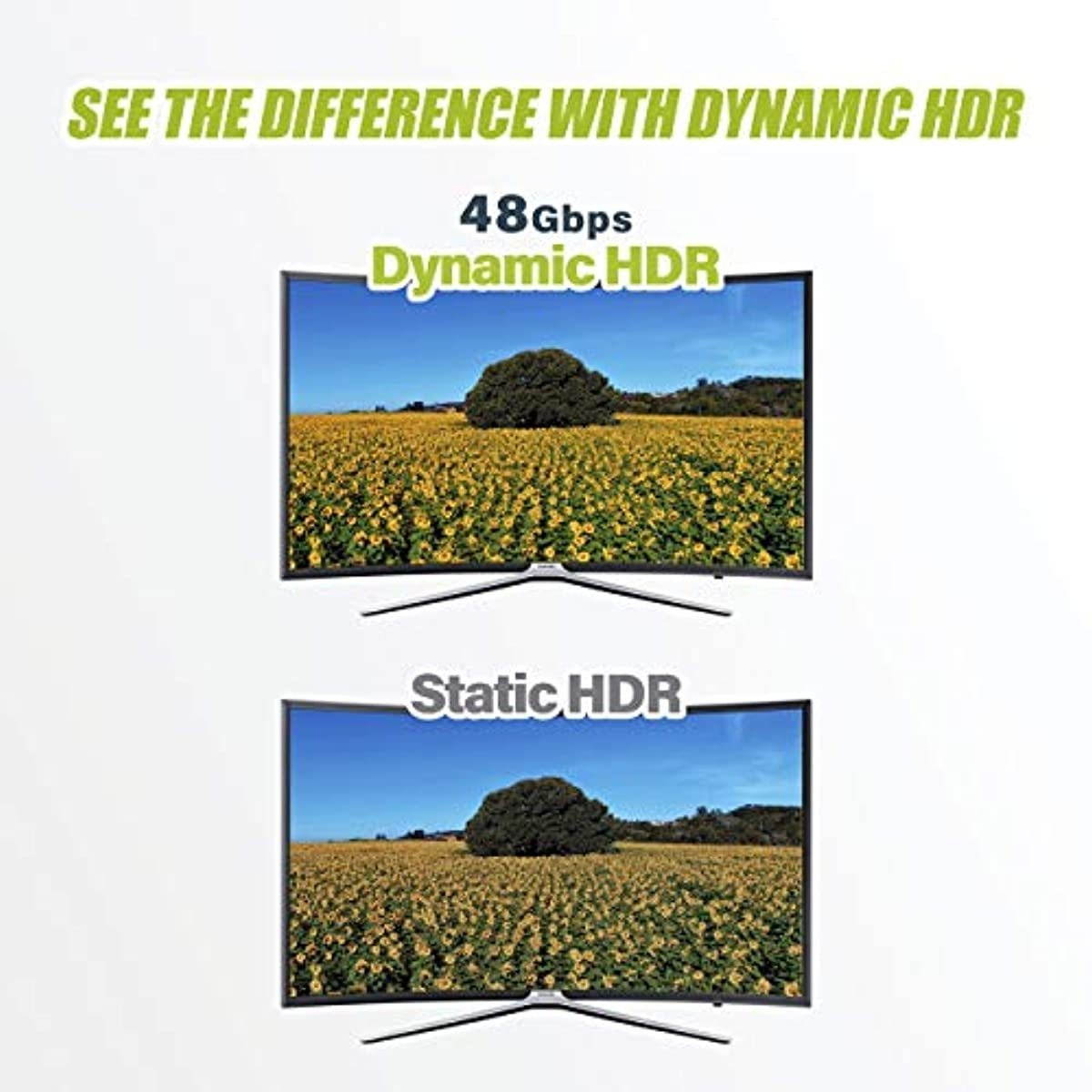 GearIT 10FT 8K HDMI 2.1 Ultra High Speed HDMI 48Gbps Cables Compatible with Apple TV Roku Netflix Playstation Xbox One X Sony LG Samsung QLED 8K Q900 TV and More