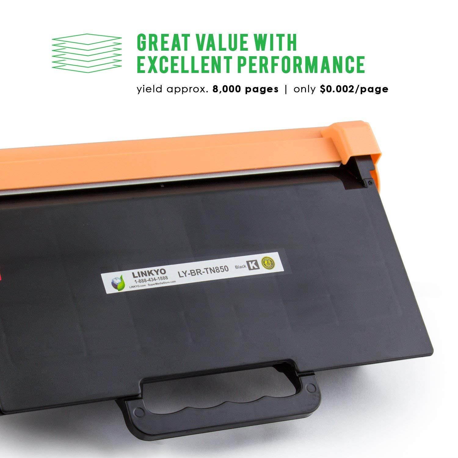 LINKYO Compatible Toner Cartridge Replacement for Brother TN850 TN-850 TN820 (Black, High Yield)
