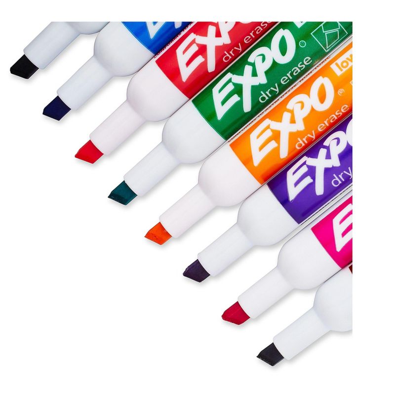 EXPO Low Odor Dry Erase Marker Chisel Tip Assorted 8/Set 80078