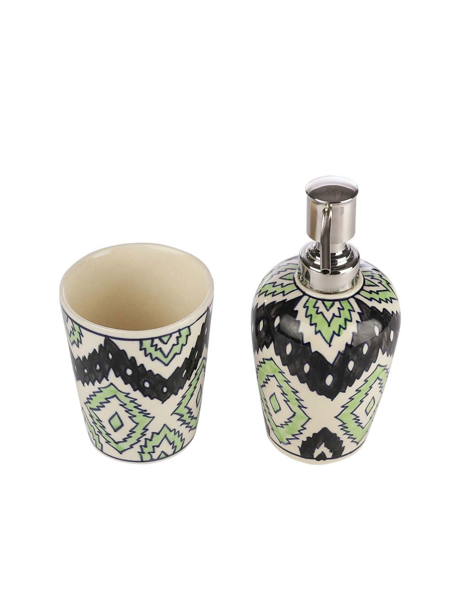 VarEesha Aztec Multicolor Ceramic Bath Accessories - Set of 2