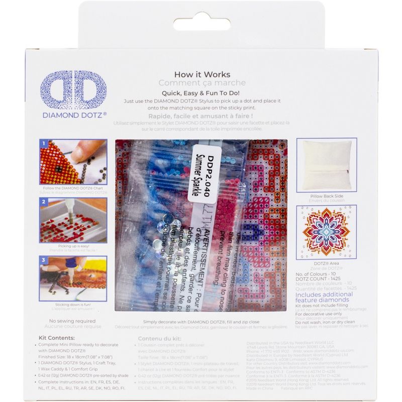 Diamond Dotz Diamond Embroidery Mini Pillows 7"X7"-Summer Sparkle