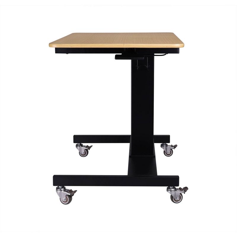 28" Height Adjustable Mobile School Standing Desk Natural - Rocelco