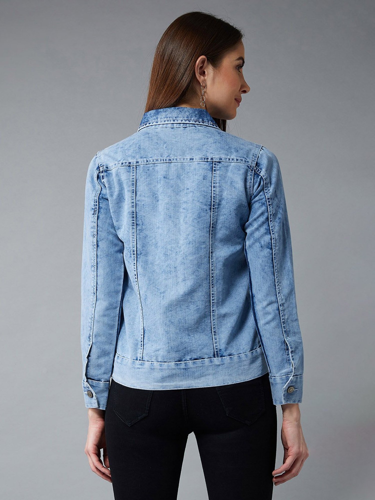 DOLCE CRUDO Light Blue Relaxed Fit Denim Jacket