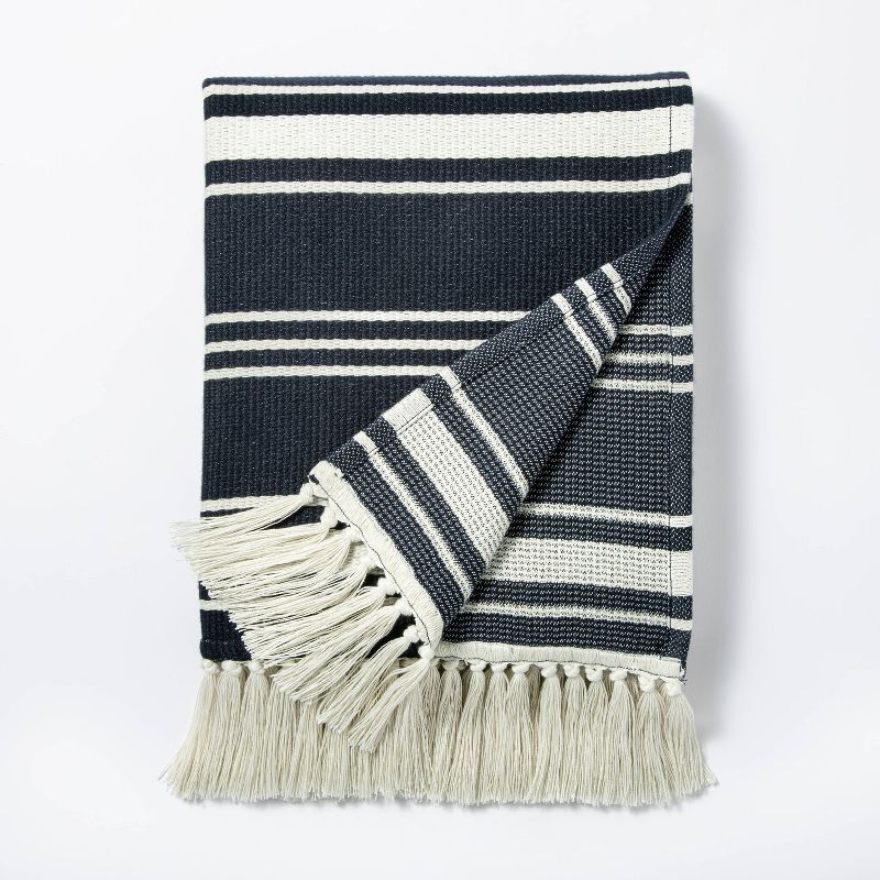 Woven Throw Blanket Navy - Threshold™ designed with Studio McGee