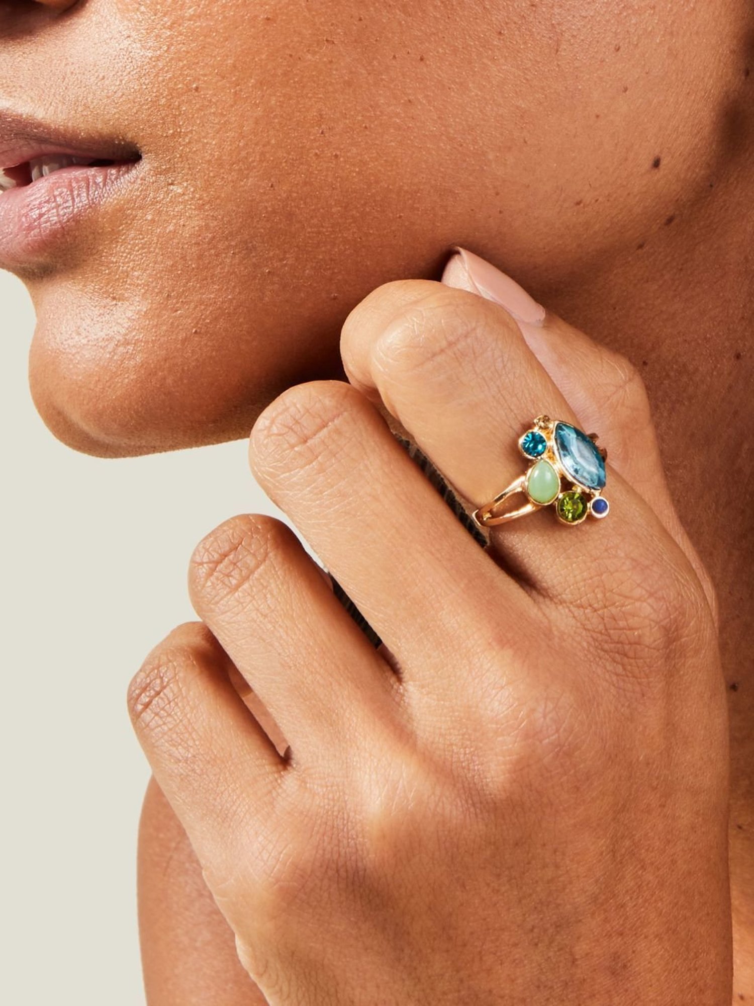 Sohi Silver-Plated Statement Ring