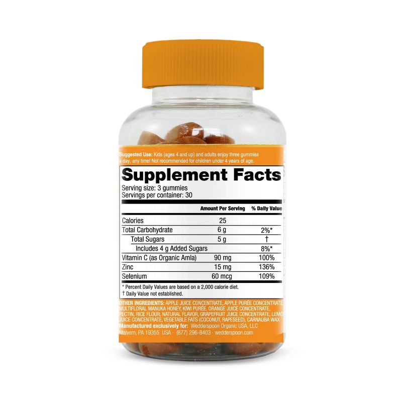 Wedderspoon Manuka Honey Immunity Gummies - Citrus - 90ct