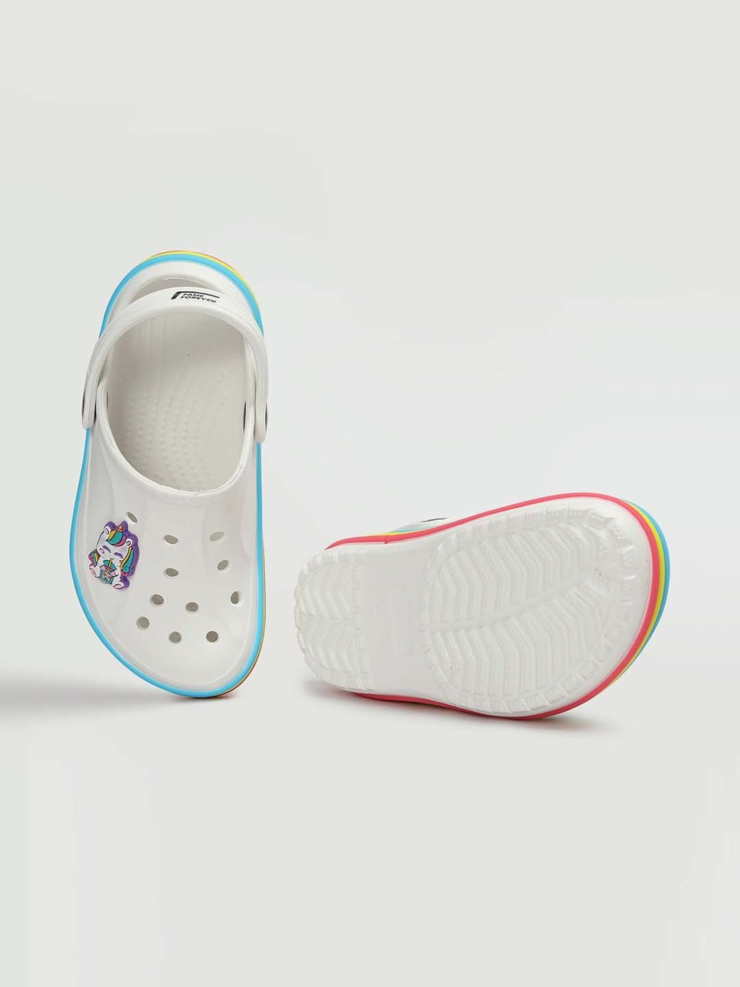 Fame Forever by Lifestyle Kids White Back Strap Clogs