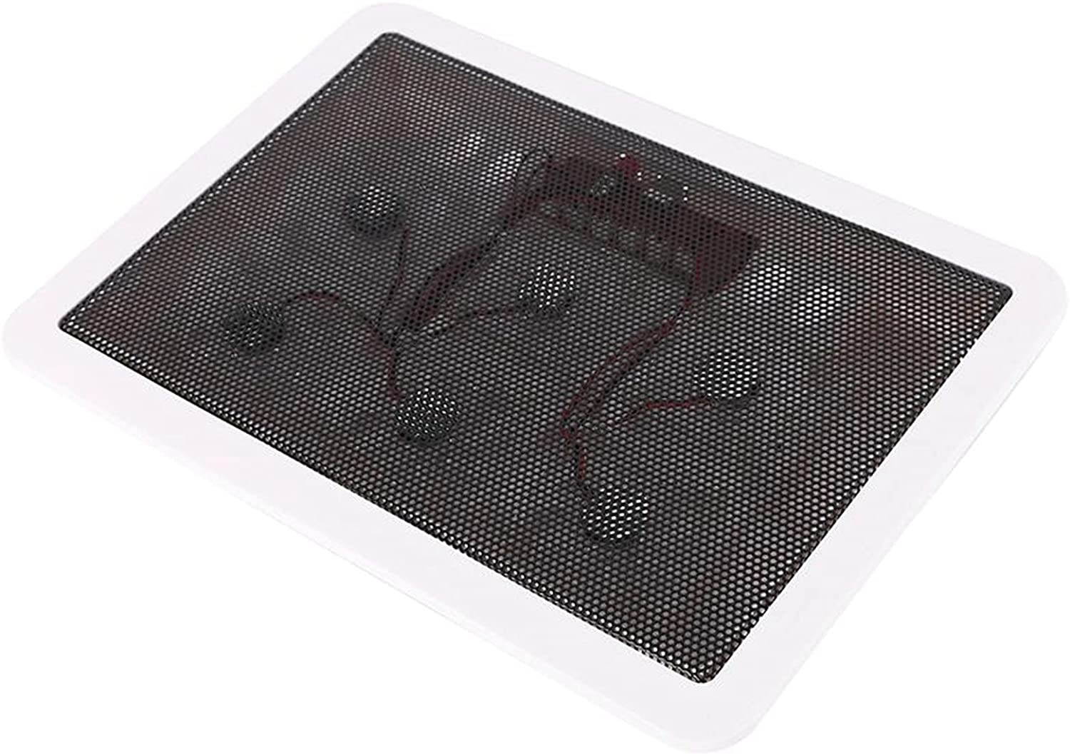 RGB Laptop Cooling Pad with 6 Quiet LED Fans 5 Heights Adjustable and Phone Stand, Dual USB Ports Gaming Laptop Cooler for 11"-18" Gaming Laptops (Blue)