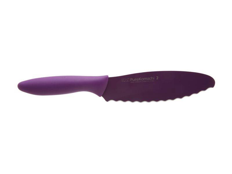 KAI AB5063 Pure Komachi 2 Scalloped Sandwich 6" Knife Purple
