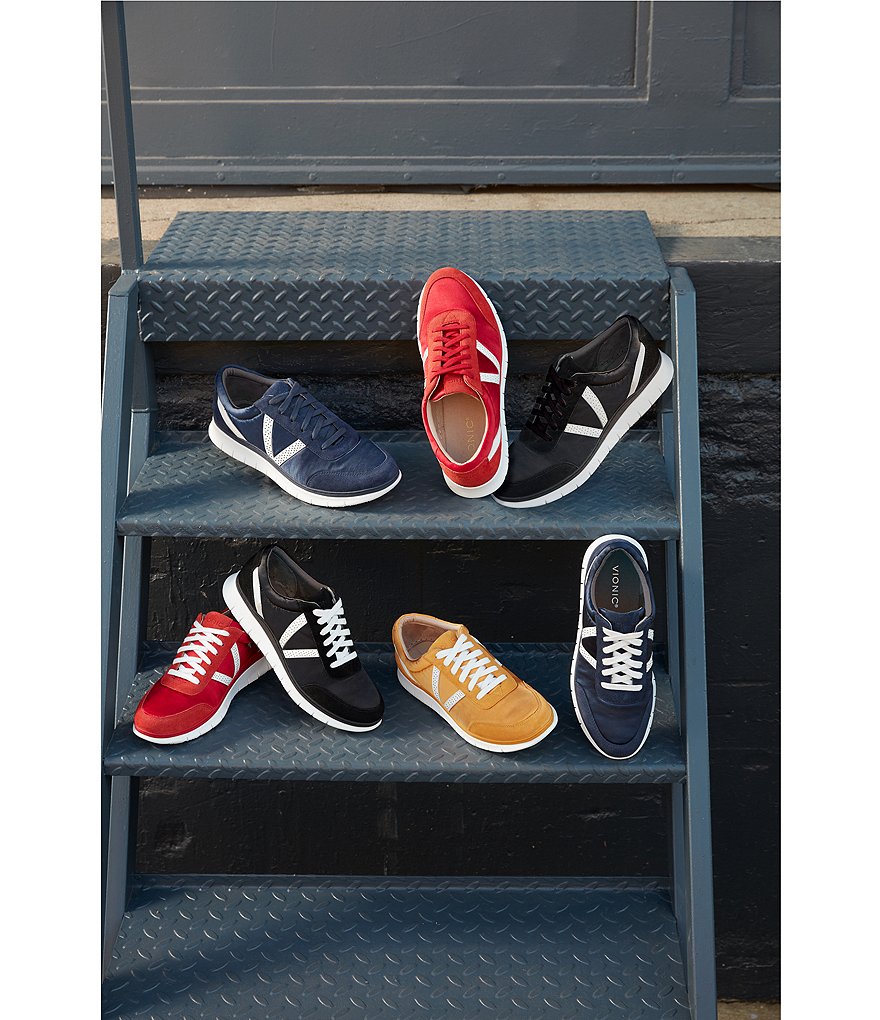 Vionic Nana Satin Leather Lace-Up Sneakers