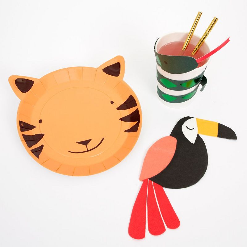 Meri Meri - Go Wild Party Supplies Collection (Plate, Napkin, Cup) - Set of 8