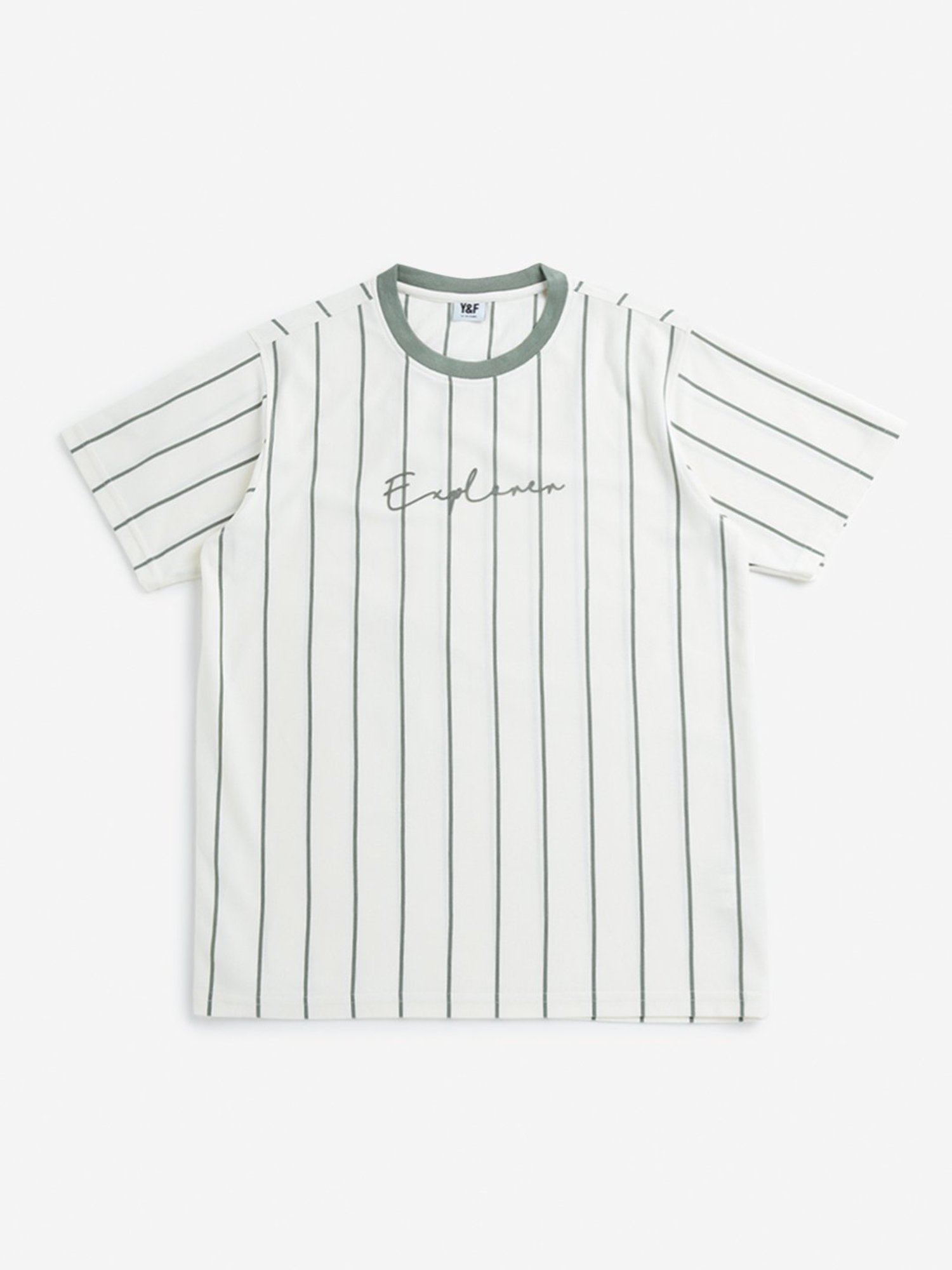 Y&F Kids by Westside Off-White Striped T-Shirt