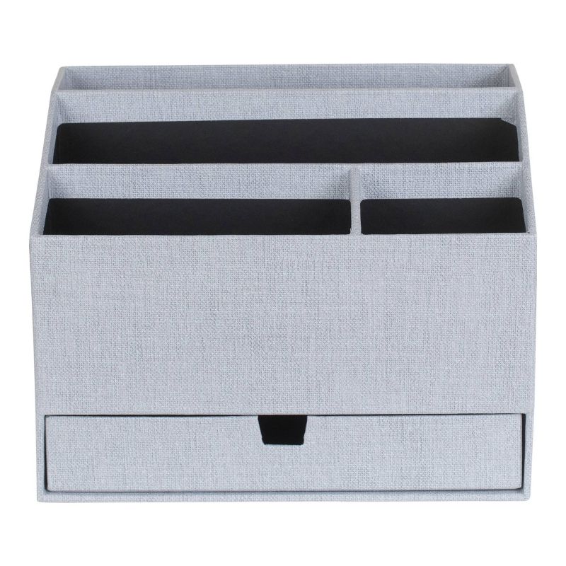 Greta Canvas Desktop Organizer with Supply Drawer Ash - Bigso Box of Sweden