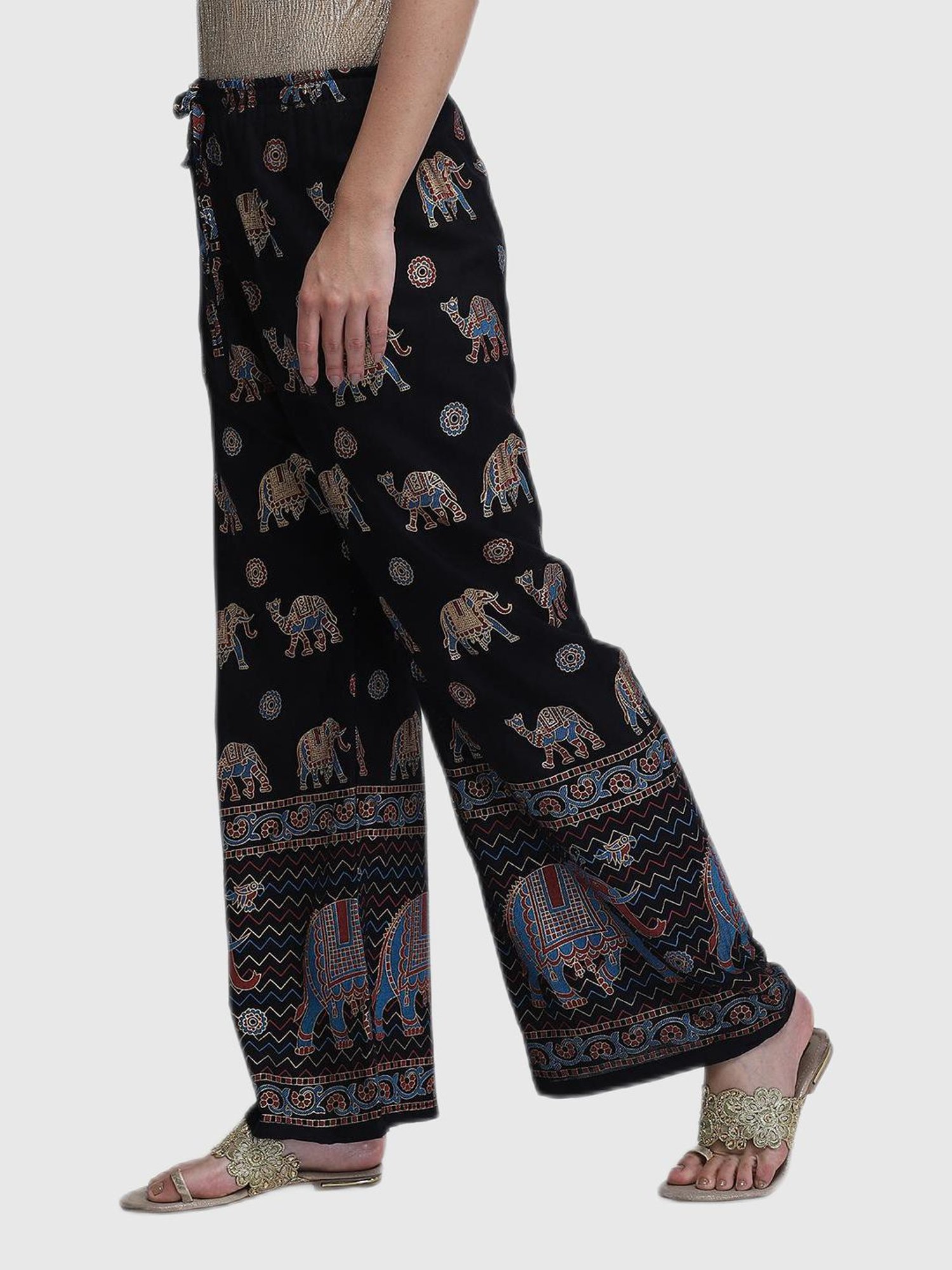Aditi Wasan Black Printed Palazzos