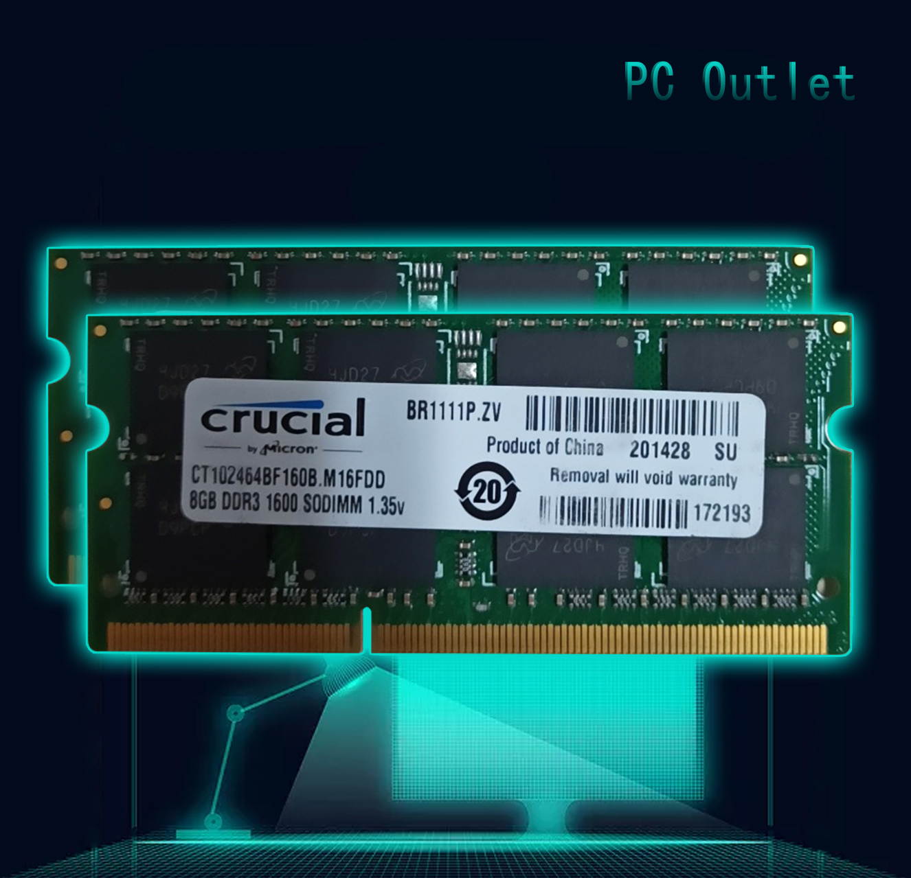Crucial RAM CT02464BF160B.M16FDD 8GB, 2 x 4GB, DDR3L-1600MHz PC3L-12800 CL11 Laptop Memory