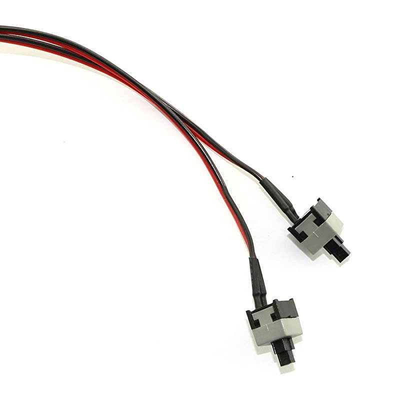 2Pack 2 Pin PC Power Switch Cable Button ATX Desktop Computer Case Motherboard OnOff Reset Switch Line Restarting Power SW Cable 50cm
