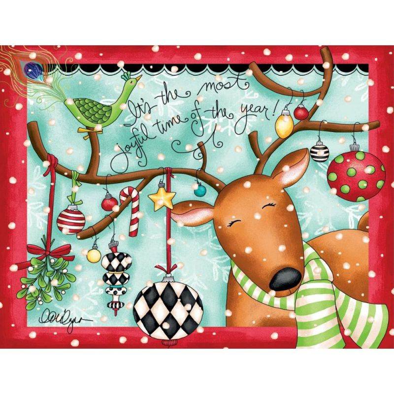 Lang Companies,  Joyful Reindeer 5.375 In X 6.875 In Boxed Christmas Ca