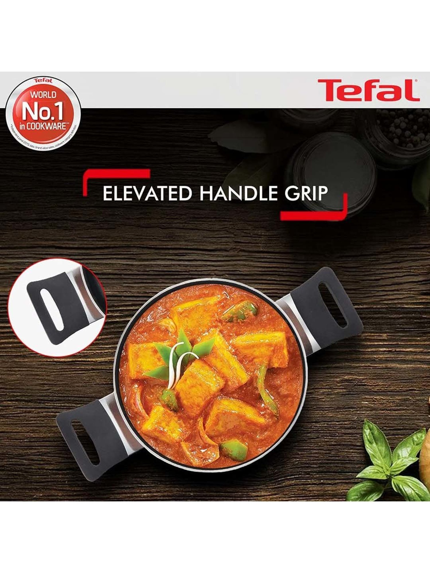 Tefal Super Cook Plus Brown Aluminium 24 cm Non Stick Stew Pot With Lid (2.4 L)
