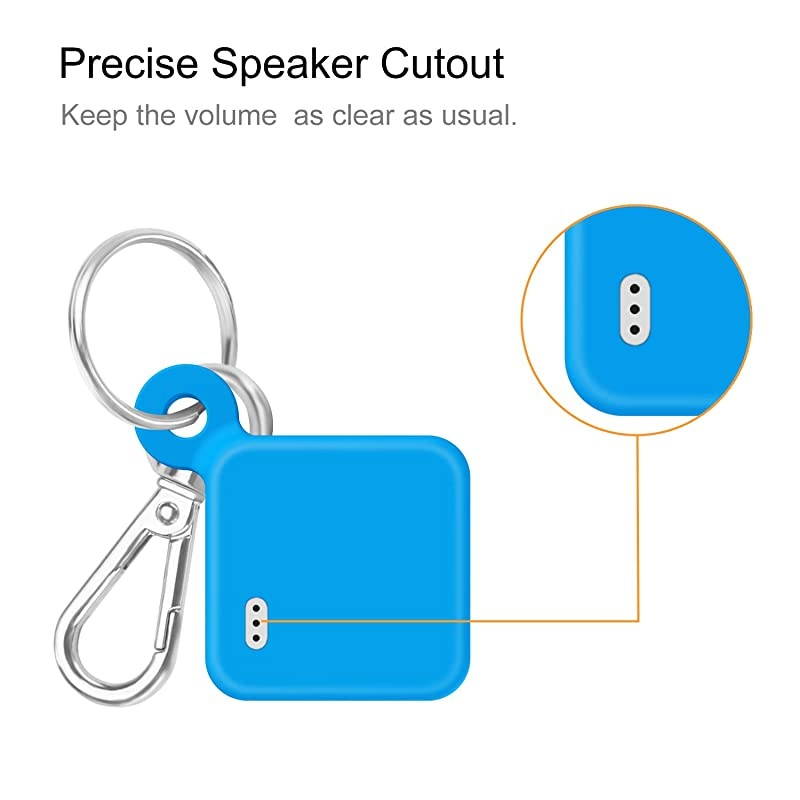Silicone Case with Carabiner Keychain for Tile Pro 2020 2018 AntiScratch Lightweight Soft Protective Sleeve Skin Cover Blue