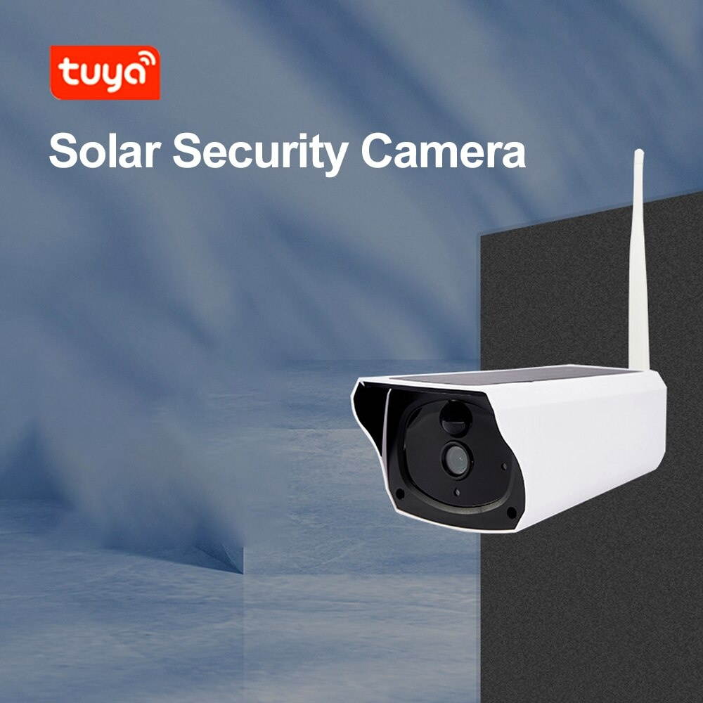 Tuya Wifi Solar Security Camera IP67 Waterproof 18600 mAh Solar Battery Powered 1080P 35fts Night Vision Motion Activated