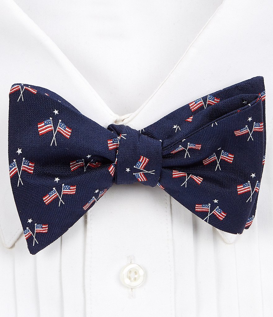 Cremieux Americana Double Flag Silk Bow Tie